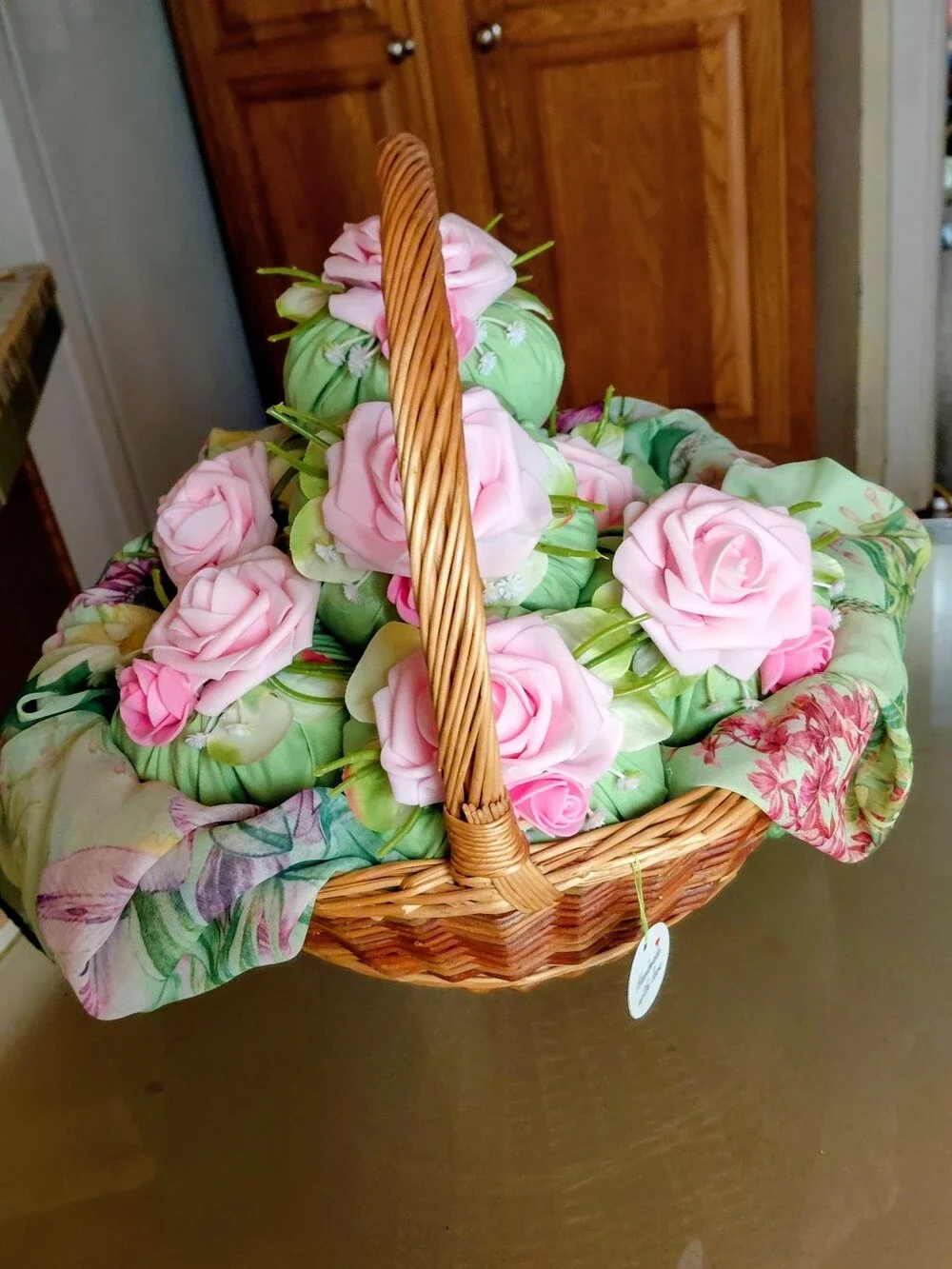 Large Beautiful Basket Of Handmade Decorative Pumpkins It's 36